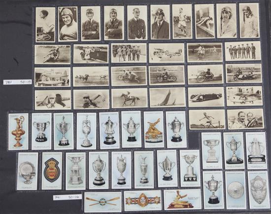 Three folio albums of cigarette cards on Equestrian and Sporting themes,